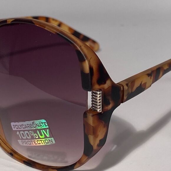 0543 Oversized Round Tortoise and Silver Sunglasses NWT main image 5